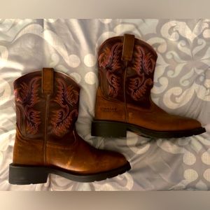 Ariat Brown and Pink Western Boots
